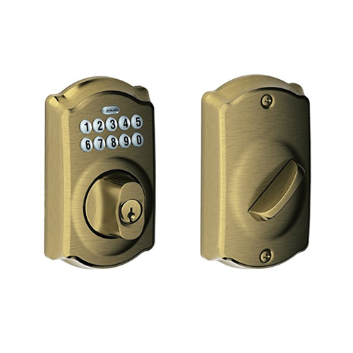 Schlage BE365VCAM619 Camelot Keypad Deadbolt, Satin Nickel